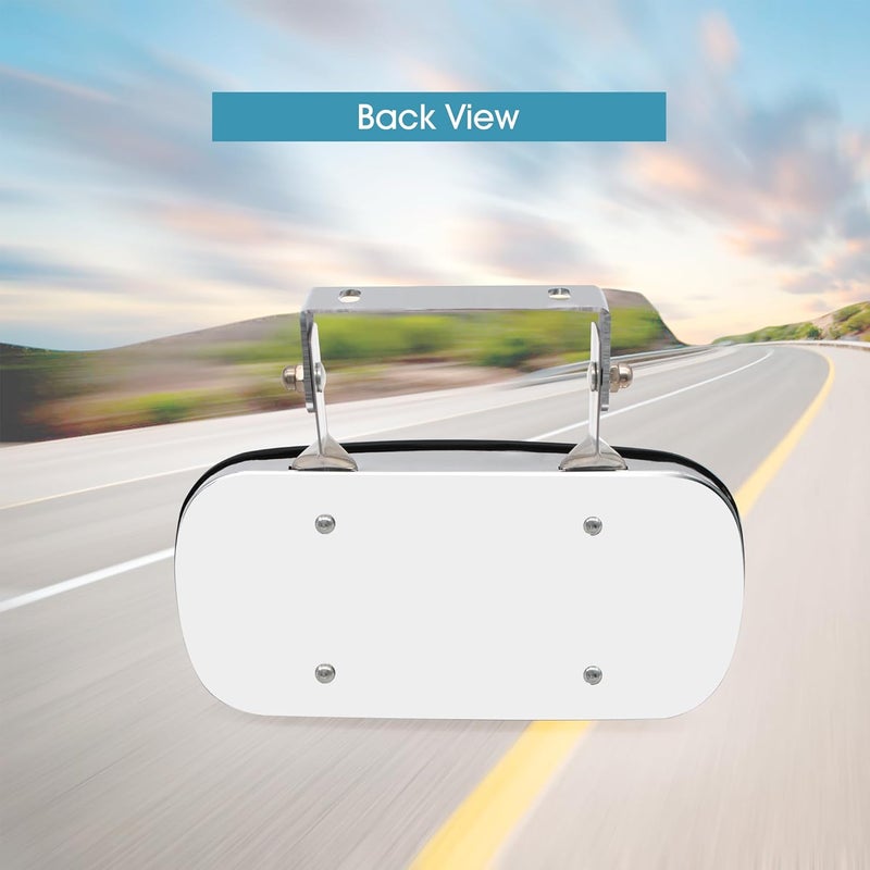 BOOLEE Convex Mirror Stainless Steel Rectangular U-Bracket for Cars Trucks Boats Tractors Forklifts Improves Visibility Rear view and Side Mirror Universal Screw Fixed - Image 2